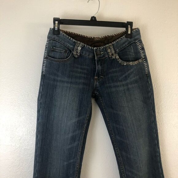 Do Denim Blue Jeans with metal buttons  detail around pockets size 27 - Picture 2 of 11